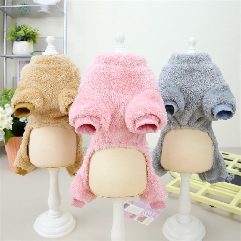 Cozy Fleece Jumpsuit for Small & Medium Dogs - Stylish Costume for Chihuahuas, French Bulldogs, and Yorkies