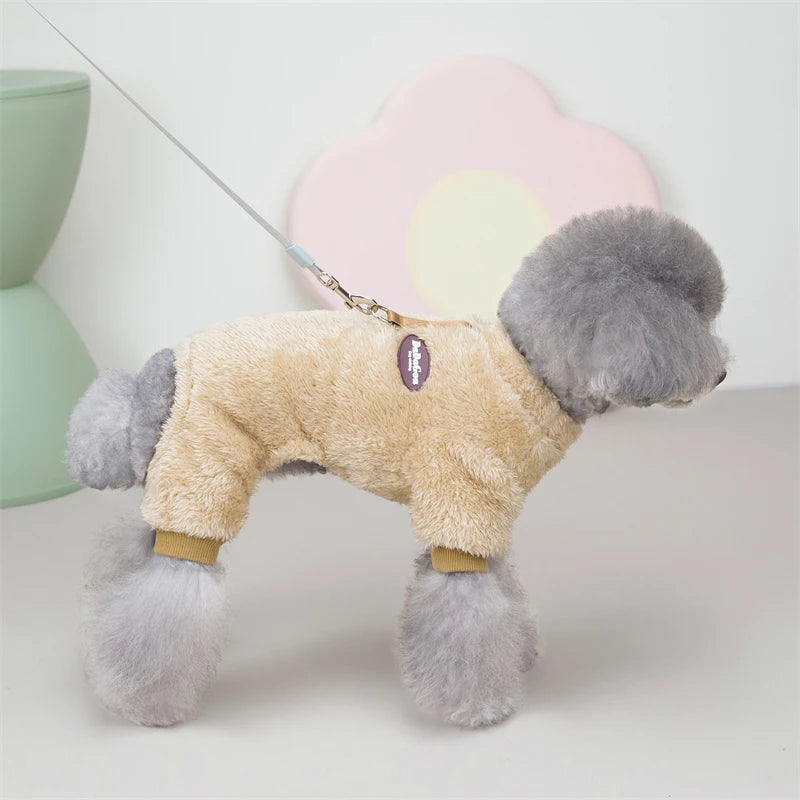 Cozy Fleece Jumpsuit for Small & Medium Dogs - Stylish Costume for Chihuahuas, French Bulldogs, and Yorkies