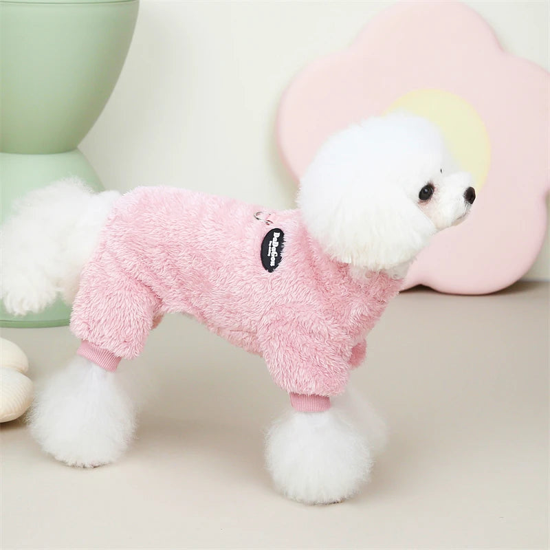Cozy Fleece Jumpsuit for Small & Medium Dogs - Stylish Costume for Chihuahuas, French Bulldogs, and Yorkies