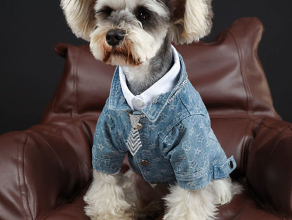 Pet Spring, Summer Presbyopia Denim Shirt