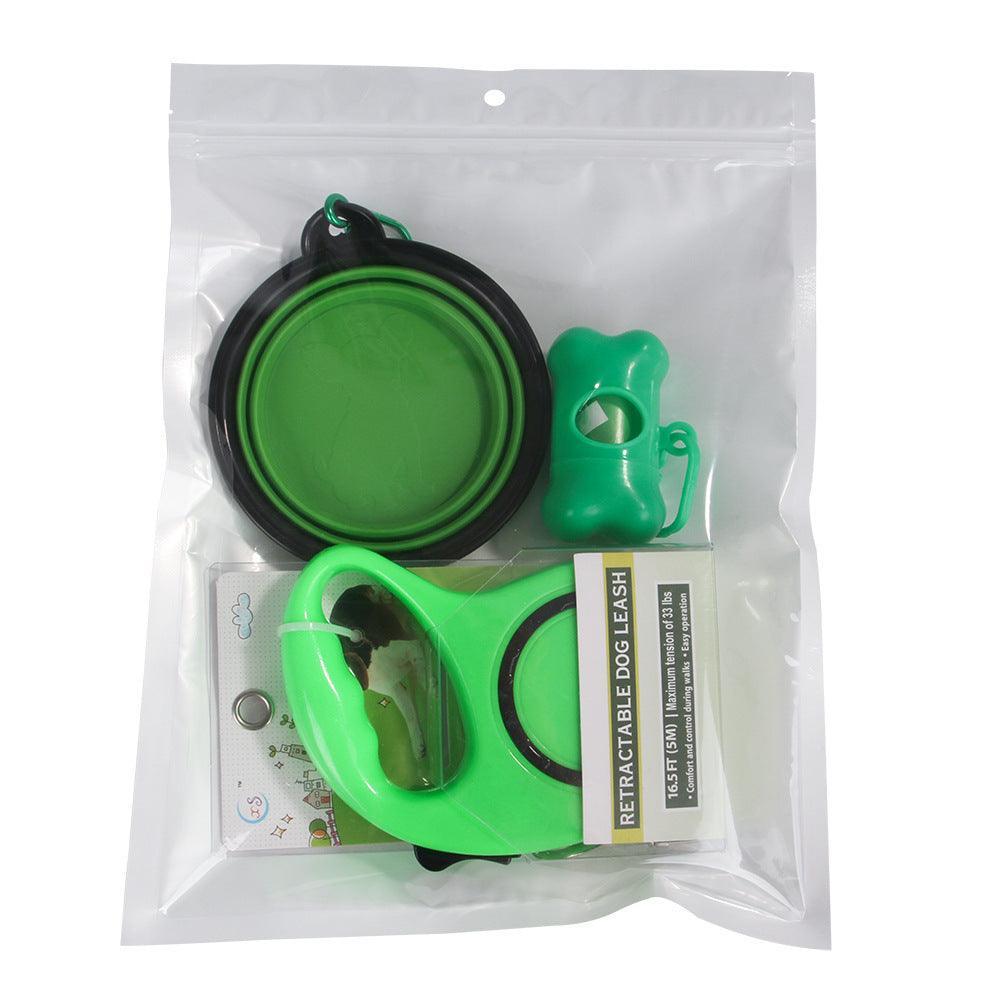3-In-1 Dog Traction Rope And Folding Bowl Set-4