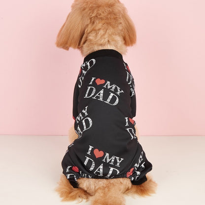 I Love Mom / I Love Dad Onesie PJ's For Dogs And Cats