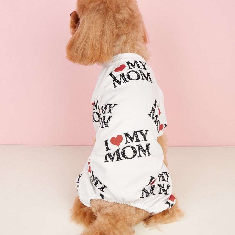 I Love Mom / I Love Dad Onesie PJ's For Dogs And Cats