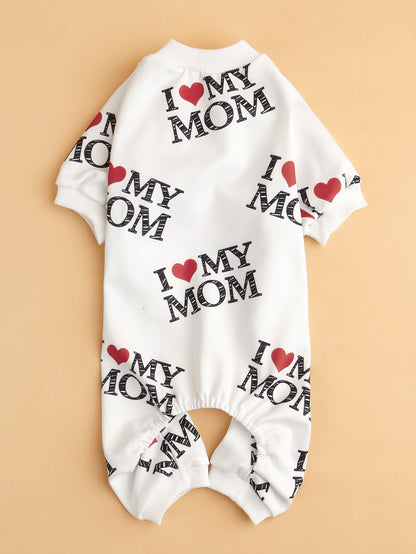 I Love Mom / I Love Dad Onesie PJ's For Dogs And Cats