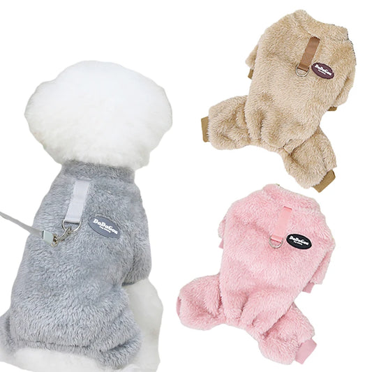 Cozy Fleece Jumpsuit for Small & Medium Dogs - Stylish Costume for Chihuahuas, French Bulldogs, and Yorkies